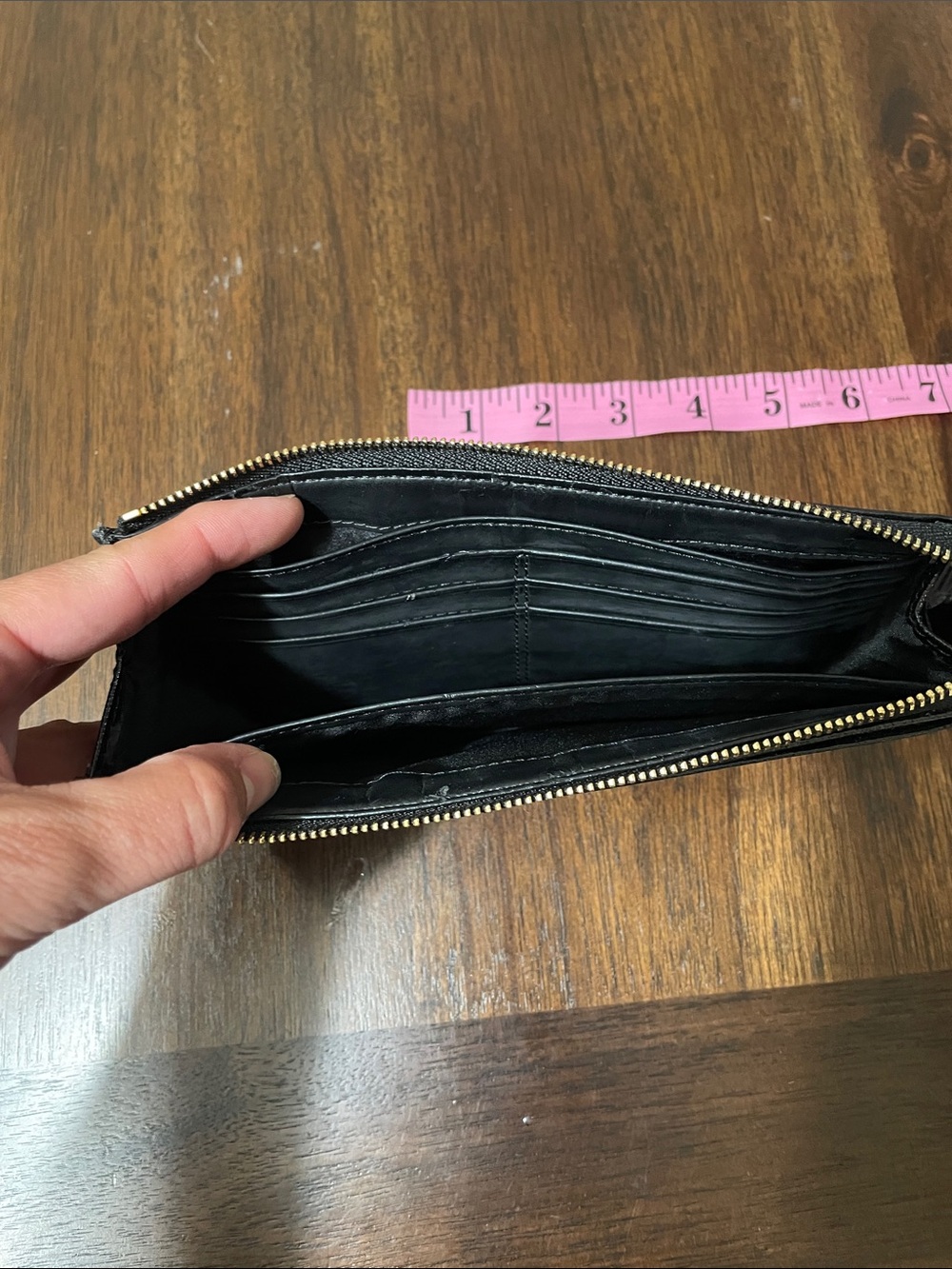 Coach Poppy Black Patent Leather Wristlet Wallet with Gold Plaque - Picture 7 of 11